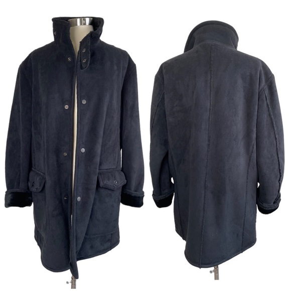 EMPORIO ARMANI Reversible Synthetic Shearling Coat size 50 - Picture 2 of 15